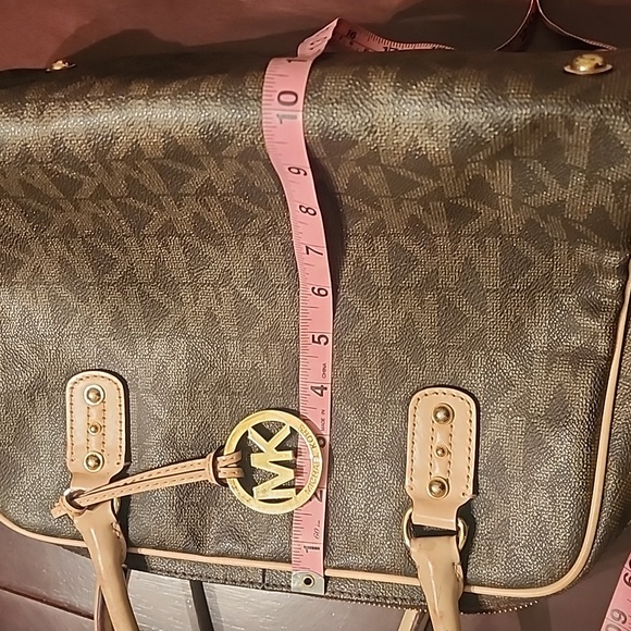 Michael Kors Monogram Brown and Tan Satchel - Picture 12 of 12